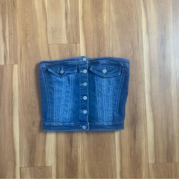 Tops - Denim Button-Up Corset Top